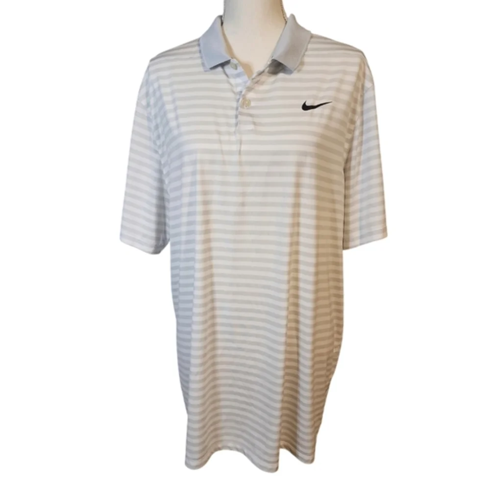 Nike 2 button striped golf polo Size XL